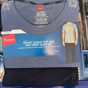Hanes Originals Men's Sleep Set 2 Pieces Light and Dark Blue